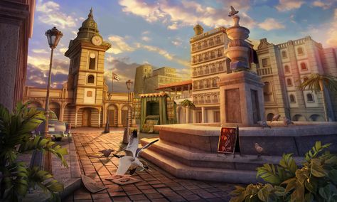 #city #town #fountain #square #citysquare #art #gameart #gaming #gamedev #madheadgames #game #exterior Fountain Concept Art, Fountain Square, Drawing Architecture, Head Games, Perspective Drawing Architecture, City Games, Town Square, Perspective Drawing, Architecture Drawing