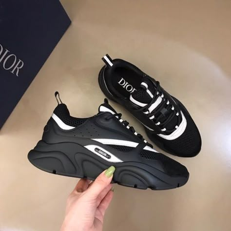 Dior B22 Sneaker Black Technical Mesh and Smooth Calfskin(READ FULL DESCRIPTION) Tenis Dior, Luxury Sneakers Men, Dior B22, Black Outfit Men, Drippy Outfit, Dior Sneakers, Drip Outfit Men, Crocodile Shoes, Mens Trendy Outfits