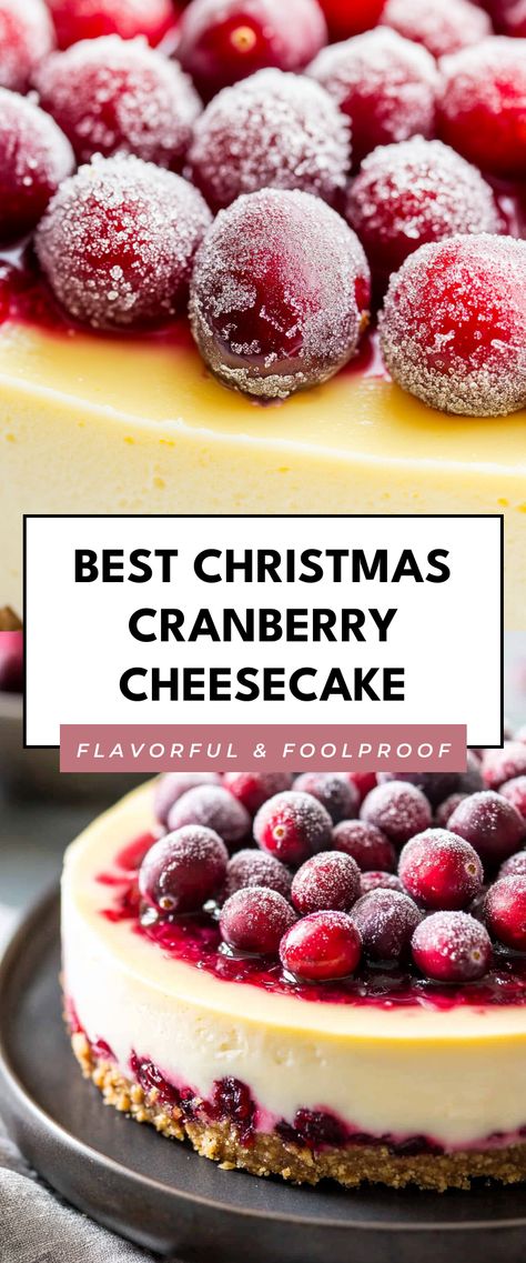 Image for Best Christmas Cranberry Cheesecake Christmas Bakery Desserts, Dessert For Auction, Cranberries In The Snow Dessert, Cranberry Lemon Cheesecake, Cranberry Topping For Cheesecake, Cranberry Swirl Cheesecake, Dessert With Cranberries, Christmas Eve Desert, Orange Cranberry Cheesecake