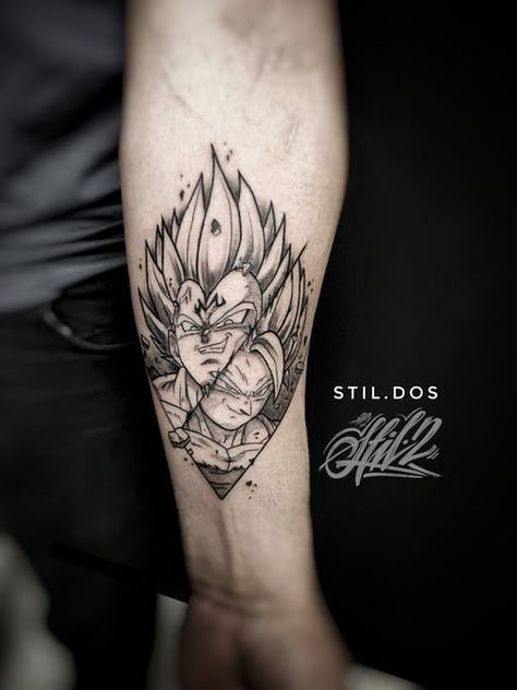 Tattoo uploaded by stil.dos | Majin Vegeta vs Goku Epic battle • #blackwork #peppertattoo #animetattoo #dbztattoo #dotwork | 999513 | Tattoodo Goku Vegeta Tattoo Design, Goku And Vegeta Tattoo Design, Goku And Vegeta Tattoo, Vegeta Tattoo Ideas, Dbz Tattoo Ideas, Tatuaje Dragon Ball, Vegeta Tattoo Design, Goku Tattoo Ideas, Majin Tattoo