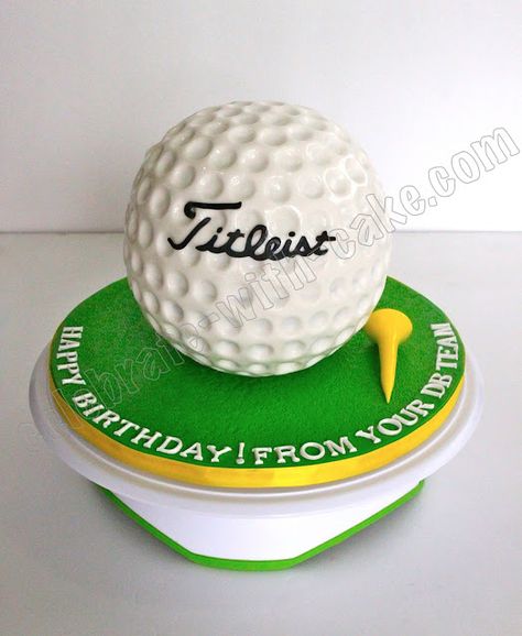 Celebrate with Cake!: Sculpted Golf Ball Cake Ball Birthday Cake, Golf Ball Cake, Golf Themed Cakes, Golf Cupcakes, Golf Cookies, Golf Birthday Cakes, Sports Cakes, Cake 3d, Baking Decor