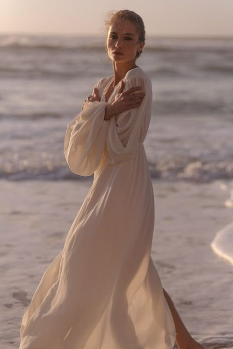 Puff Sleeve Maxi Dress, From Dusk Till Dawn, Beach Photography Poses, Dusk Till Dawn, Beach Shoot, Elegant Girl, Beach Photoshoot, Sleeve Maxi Dress, Online Shopping For Women