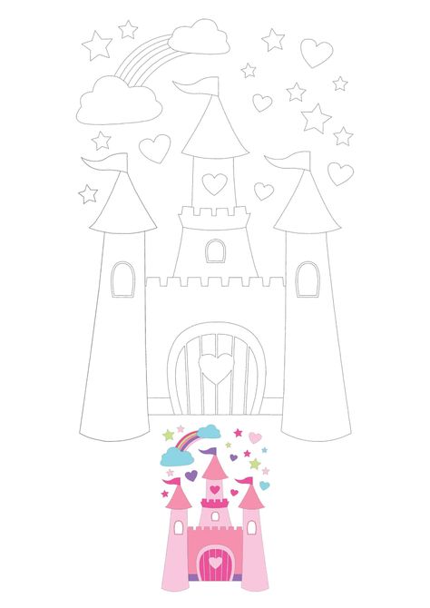 Easy Princess Castle Coloring Pages - 2 Free Coloring Sheets (2020) Princess Castle Drawing, Disney Castle Drawing, Princess Coloring Sheets, Stitch Coloring, Castle Coloring Page, Disney Princess Anime, Castle Drawing, Free Printable Coloring Sheets, Disney Princess Coloring Pages