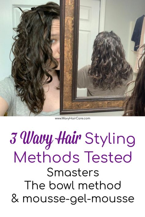 Testing out three wavy hair styling methods. The bowl method, smasters method, and mousse gel mousse techniques on wavy hair. Curls Bowl Method, The Bowl Method Wavy Hair, Wavy Hair Bowl Method, Wavy Hair Mousse, Best Mousse For Wavy Hair, Wavy Hair Techniques, Gel For Wavy Hair, Bowl Method Wavy Hair, Hair Care Wavy