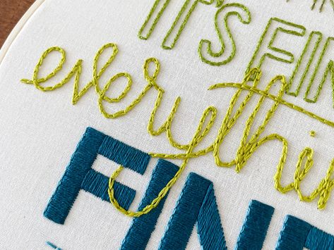 Find out 4 of the best embroidery stitches for script lettering. I'll tell you why each stitch works and why you want to use it. Best Embroidery Stitch For Lettering, Sewing Letters On Fabric, Diy Sweatshirt Embroidery, Embroidery Letters Tutorial, Embroidery Stitches For Lettering, Embroider Letters By Hand, Handwriting Embroidery, Embroidery Fonts Free, Embroidery Script