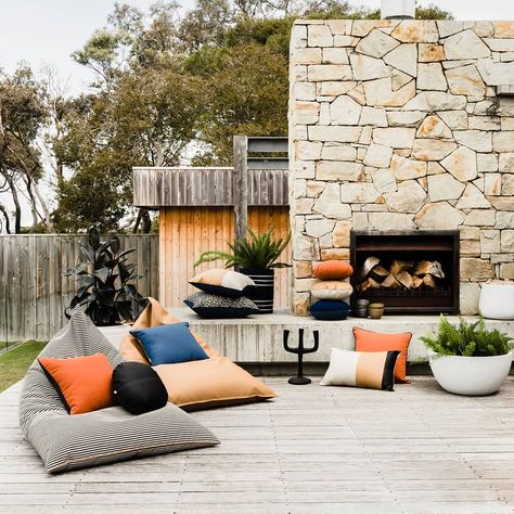 Inspired by unforgiving desert droughts and lush grassy plains, Bloomfield and Webber's effortless style joins Nathan + Jac's eye for… Grassy Plains, Garden Bean Bags, Outdoor Bean Bag Chair, Manor Garden, Outside Seating, Outdoor Bean Bag, Rooftop Patio, Pool Rooms, Home Landscaping