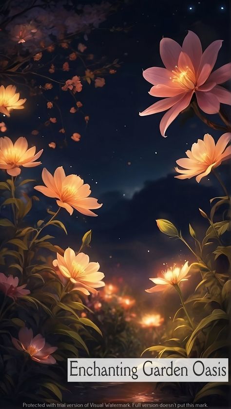 Design a Symphony of Blooms in Your Garden | Crafting an Enchanting Garden | Oasis Bloom by Bloom Flowers At Night, Creative Wallpapers, The Night Garden, Mysterious Forest, Night Scenes, Smelling Flowers, Enchanting Garden, Night Wallpaper, Under The Moonlight