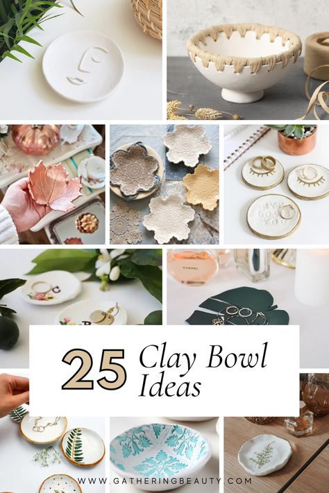 Air Dry Clay How To Use, Dry Clay Ideas Diy Crafts, Working With Clay Ideas, No Bake Clay Projects, Yarn And Clay Crafts, Pottery With Air Dry Clay, Air Dry Clay Pot Ideas, Ideas For Clay Projects, Air Dry Clay Molds