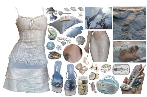 h2o Outfit | ShopLook H2o Just Add Water Outfits, H2o Outfits, Ocean Outfits, H2o Just Add Water, Makeup Soft, White Lace Tank Top, Fairy Ring, Mermaid Fairy, Layered Rings