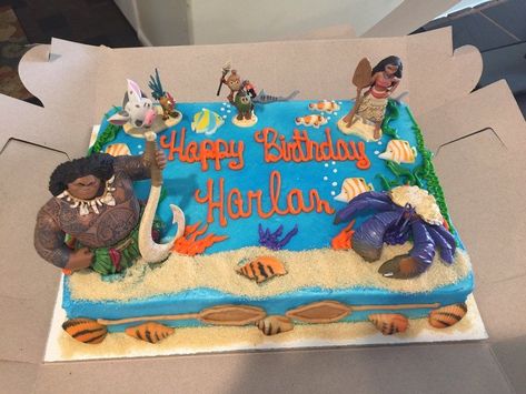 Moana Sheet Cake, Moana Birthday Party Cake, Sheet Cake Ideas, Lion Birthday Cake, Birthday Sheet Cake, Moana Birthday Cake, Moana Theme Birthday, Moana Cake, Moana Themed Party