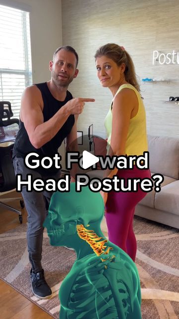 Michael Boshnack on Instagram: "For every inch of Forward Head Posture, it can increase the weight of the head on the spine by an additional 10 pounds!  HOW HEAVY IS YOUR HEAD?  Get more gentle exercises with full-length beginner friendly home workout routines download the Posture Guy Mike app!  Tap the link in my profile bio @postureguymike to start a free trial today!  #postureexercises #posturematters #forwardheadposture #badposture #betterposture #neck #neckpain #exercisetips #mobility #flexibility #selfcaretips #healthandbeauty #wellness" How To Correct Forward Head Posture, Forward Neck Posture Exercises, Posture Guy Mike, Poor Posture Exercises, Fix Hunchback Bad Posture, Improve Posture Exercises, Forward Head Posture Correction, Exercise Posture, Neck Exercise