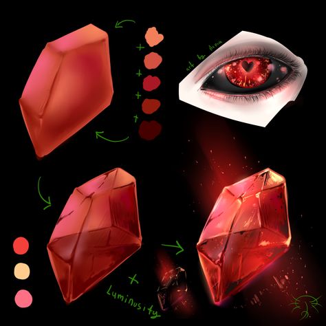 Digital art tutorial: how do draw rubi, red gems, demonical and vampire eyes in SAI. 2D art by Aenia. Ruby Drawing Gem, Gem Digital Art, Gem Drawing Tutorials, How To Draw Gems, Blood Tutorial Digital Art, Red Eyes Drawing, Ruby Drawing, Vampire Eyes, Gem Drawing