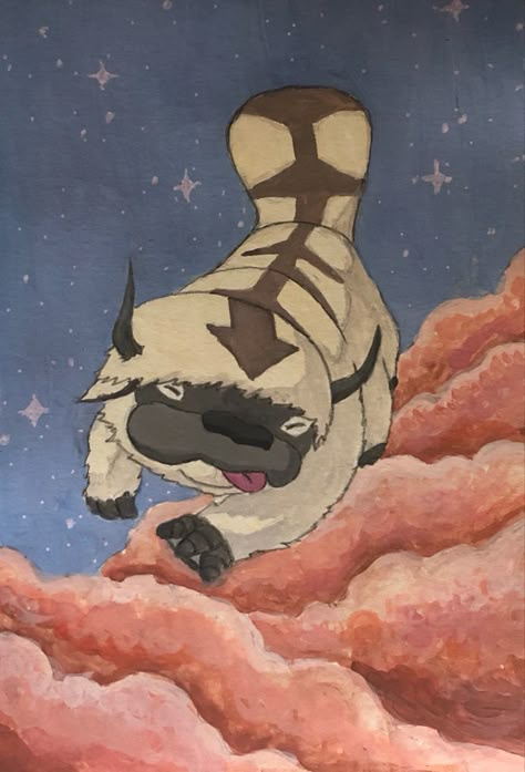 Appa from Avatar the Last Airbender, flying through dreamy clouds, by Sam Reyes Appa From Avatar, Dreamy Clouds, Avatar The Last Airbender, The Last Airbender, The Sky, Avatar