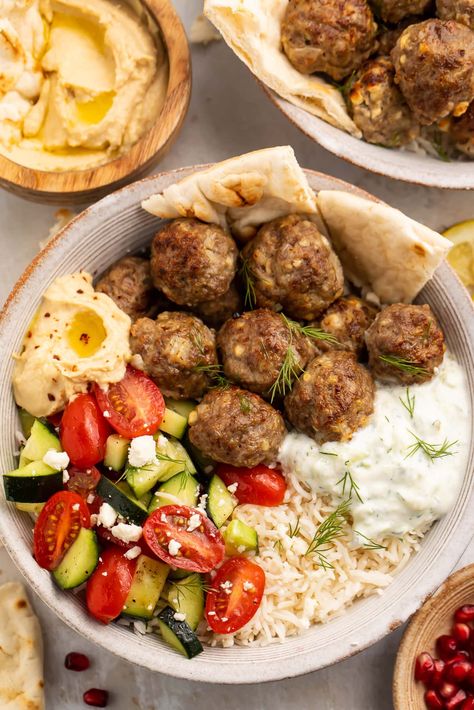 Gyro Meatballs Gyros Meatballs, Meatball Gyros, Meatball Gyro Recipe, Turkey Meatball Gyros, Homemade Hamburger Peppers And Onion Gyros, Greek Turkey Meatball Gyro With Tzatziki, Meatball Bake, Greek Seasoning, Meatball Ingredients