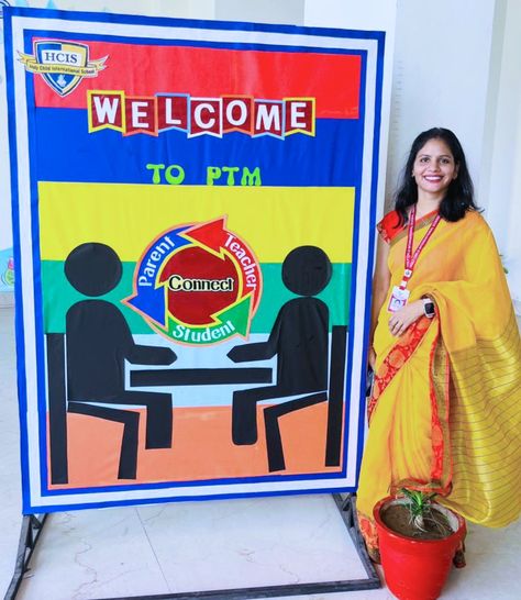 Welcome to PTM Gudi Padwa Board Decoration, Welcome To Ptm Board Ideas, Ptm Chart For School, Ptm Decoration School, Orientation Board Ideas, Ptm Decoration Ideas, Diwali Display Board Ideas, Welcome To Ptm Board Decoration, Welcome To Ptm