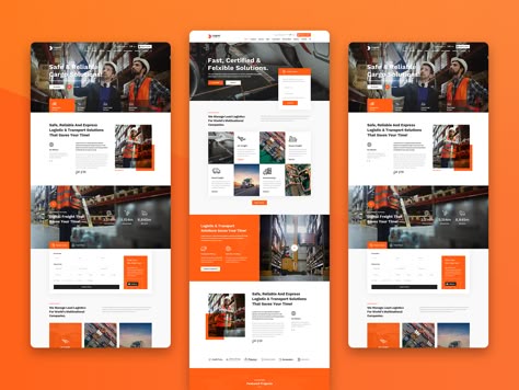 Logisti Transport WordPress Theme by Mahmoud Baghagho Transportation Website, Orange Web, Corporate Website Design, Flat Color Palette, Web Design Websites, Site Model, News Web Design, Webpage Design, Website Design Layout