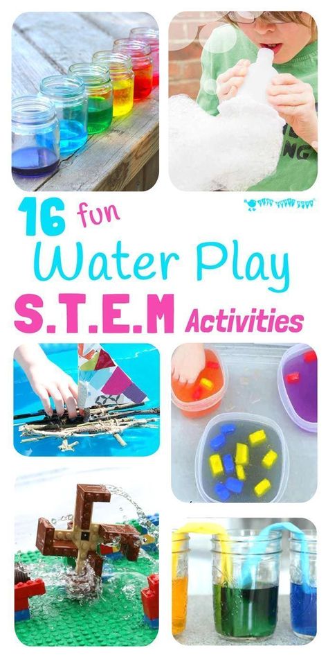 16 exciting Water Play STEM projects kids will love! STEM Water play ideas are great educational Summer activities...Kids learn best… Water Play Ideas, M Activities, Summer Stem, Stem Projects For Kids, Steam Ideas, Preschool Stem, Steam Activities, Stem For Kids, Summer Learning