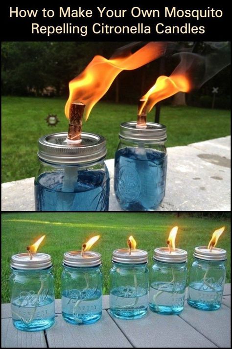 How to Make Your Own Mosquito Repelling Citronella Candles Diy Mosquito Repellent, Mosquito Repelling, Fire And Water, Outdoor Crafts, Citronella Candles, Bug Repellent, Have Inspiration, Mosquito Repellent, Backyard Fun