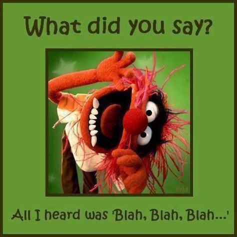 Muppet animal blah blah blah | uploaded to pinterest Die Muppets, Top 20 Funniest, Fraggle Rock, Blah Blah Blah, The Muppet Show, The Muppets, Fun Quotes Funny, Bones Funny, Sesame Street