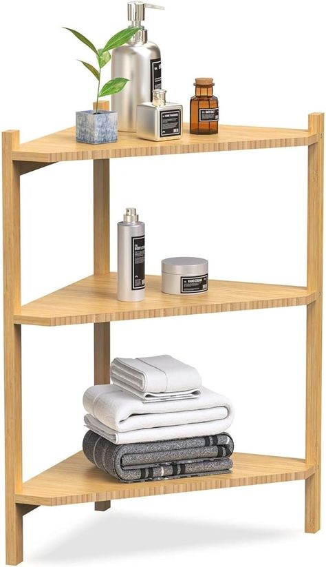 Amazon.com: Wisuce 3 Tier Corner Shelf, 100% Real Bamboo Shower Corner Shelves Free Standing Shelf Storage Organizer for Bathroom Living Room Kitchen : Home & Kitchen Shower Corner Shelves, 3 Tier Corner Shelf, Free Standing Shelf, Corner Cabinet Organization, Shower Corner Shelf, Organizer For Bathroom, Free Standing Shelves, Standing Shelf, Tier Shelf