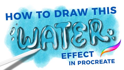 How to Draw a Water Effect in Procreate • Bardot Brush Water Procreate, How To Draw Water, Procreate Free Brushes, Brushes For Hair, Drawing Apps, Fonts Procreate, How To Make Water, Draw Water, Painting Procreate