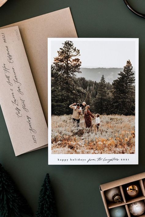 Rustic Typography, Family Vacation Photos, Christmas Cards Photography, Minimal Rustic, Moving Card, Christmas Card Pictures, Minimal Typography, Holiday Inspo, Holiday 2022