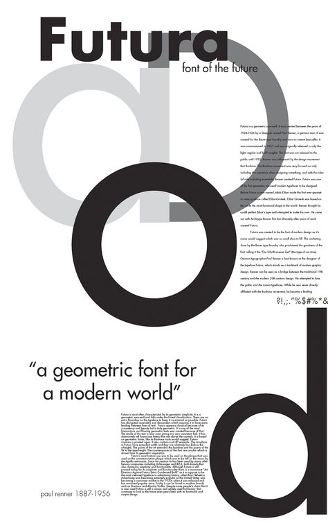 Futura Typography Poster, Futura Font Poster, Typography Book, Geometric Font, Poster Fonts, Design Information, Grid Design, Type Design, Typography Poster