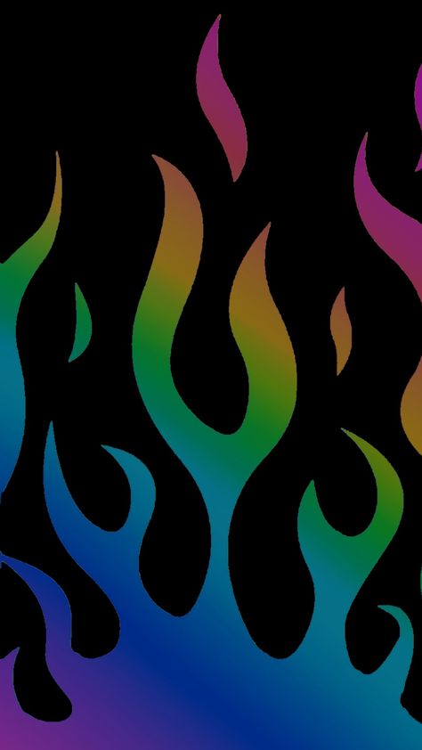 Rainbow Flames, Lgbtq Wallpapers, Wallpaper Fire, Black Light Posters, Procreate Ipad Art, Fantasy Wall Art, Black Background Wallpaper, Simple Phone Wallpapers, Graffiti Style Art