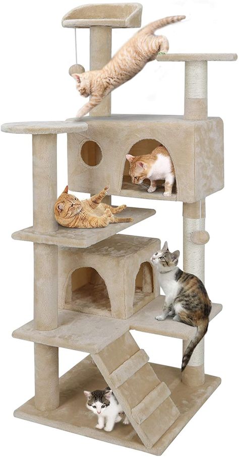 Tree Cat Tower, Cat Tree Scratching Post, Cool Cat Trees, Cat Tree House, Tree Cat, Cat Tree Condo, Cat Activity, Cat Playground, Cat Stands