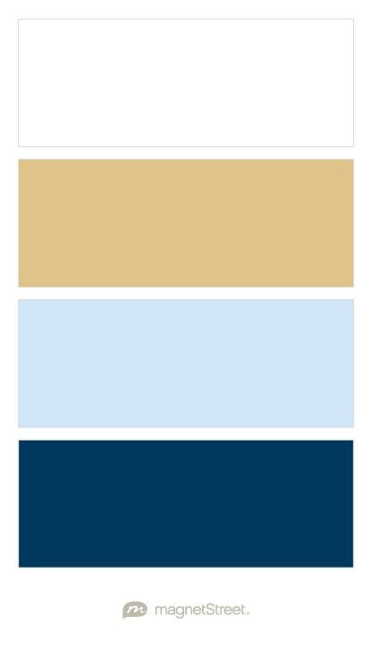 White, Matte Gold, Icy Blue, and Navy Wedding Color Palette Sangria Wedding Colors, Blue And Navy Wedding, Navy Color Palette, Gray Wedding Colors, Gold Color Palettes, Brown Color Palette, Gold Color Scheme, Blue Palette, Blue Color Schemes