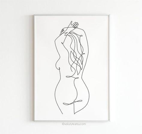 Body Positive Art, Art Abstrait Ligne, Female Body Art, Drawing Female, Body Positivity Art, Positive Art, Art Body, Minimal Wall Art, Woman Back