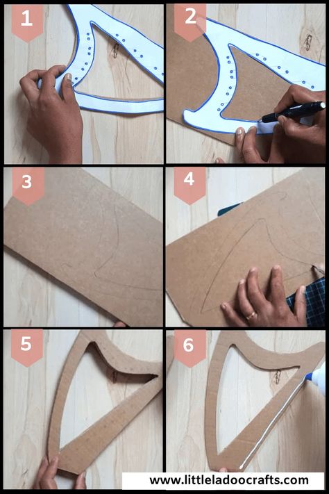 Diy Harp Craft, Diy Lyre Harp, Harp Craft Preschool, Diy Harp Instrument, Harp Craft, Lyre Instrument, Harp Instrument, Diy Instrument, Music Instruments Diy