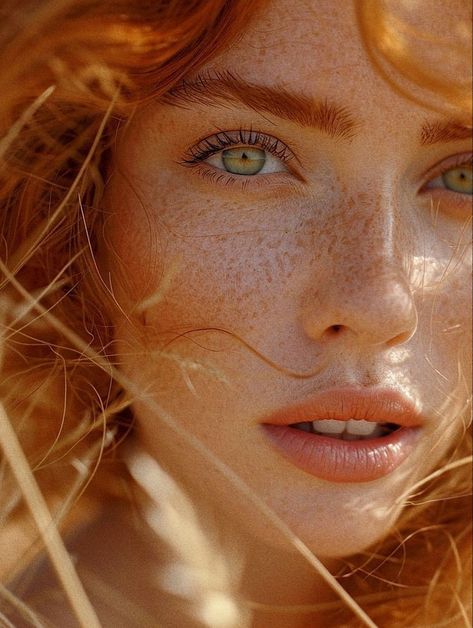 Tumblr Red Hair Hazel Eyes, Freckles Portrait, Nose Ideas, Big Eyebrows, Red Freckles, Dark Beauty Fashion, Women With Freckles, Beauty Mistakes, Amber Eyes