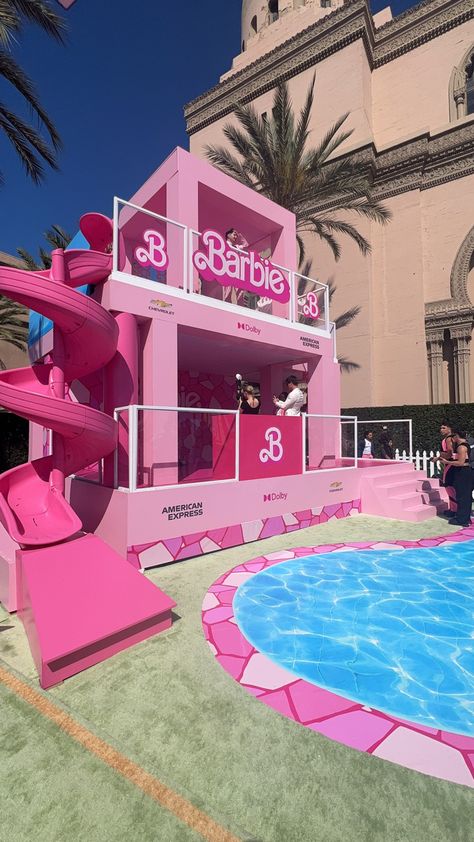 Barbie Movie Set Design, Barbie The Movie 2023, Kids Village, Barbie Merchandise, Barcelona House, Barbie Land, Disney Barbie, Barbie Party Decorations, Private Resort