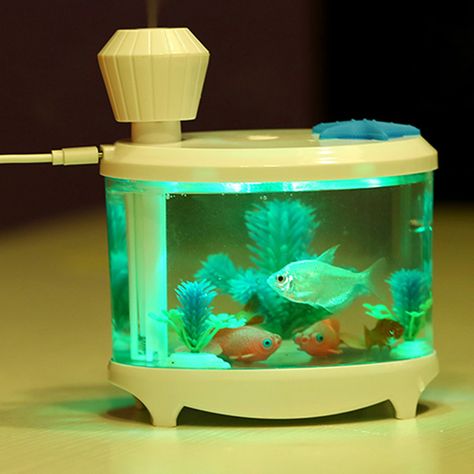 Mini Fish Tank, Aquarium Lamp, Mini Aquarium, Aroma Essential Oil, Cool Mist Humidifier, Aromatherapy Diffuser, Fish Tank Decorations, Mood Light, Miniature Crafts