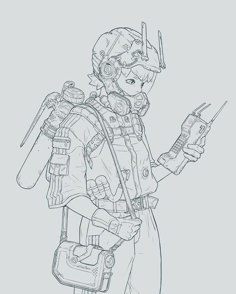 Davey Perkins, Retro Future Character Design, Sci Fi Punk Character Design, Space Mechanic Character, Sci Fi Mechanic Character, Mechanic Character Design Sci Fi, Cyberpunk Tech, Planets Art, Character Sheet