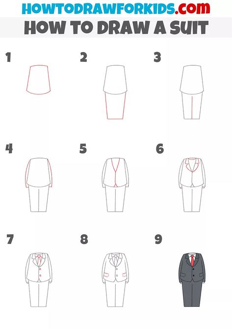 How To Draw A Suit, Disney Face Swaps, Draw Clothes, Suit Drawing, Man In Suit, Vector Characters, Suit Pin, Easy Drawing Tutorial, Drawing Lesson