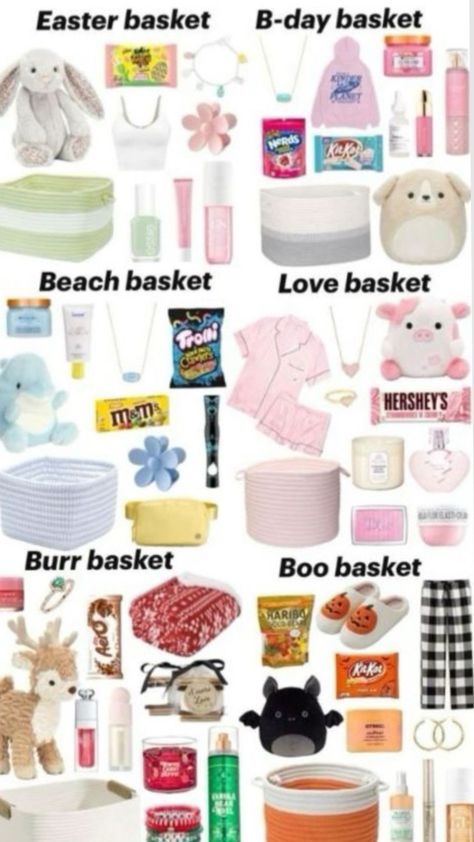 #boo basket #festive #BASKET IDEAS #follow Preppy Stuff To Get For Your Birthday, Birthday Gifts To Ask For, Gift Baskets For Best Friend, Feel Better Basket, Cheap Gift Baskets, Burr Basket, Making A Gift Basket, Easy Birthday Gifts, Birthday Party Essentials