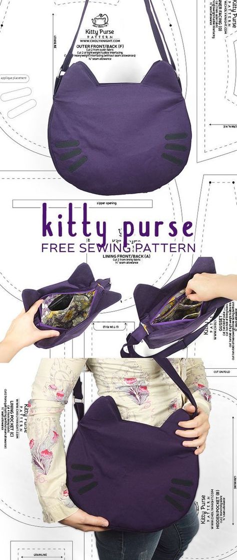 Tapeta Hello Kitty, Diy Sac, Cat Purse, Sew Ins, Trendy Sewing, Idee Cosplay, Diy Sewing Clothes, Sewing Projects For Beginners, Purse Patterns