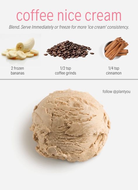 Coffee Nice Cream, Vegan Coffee Ice Cream, Vegan Nice Cream, Coffee Ice Cream Recipe, Makanan Rendah Kalori, Healthy Calories, Plant Based Meal Planning, Nice Cream Recipe, Vegan Coffee