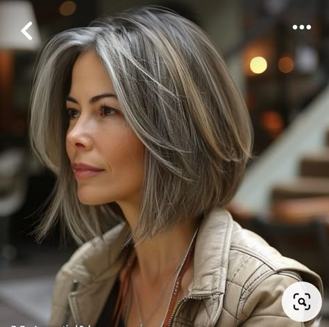 Grey Blending, Hair 50, Κούρεμα Bob, Mom Hair, Short Silver Hair, Chin Length, Gray Hair Cuts, Shorter Hair, Grey Hair Styles For Women