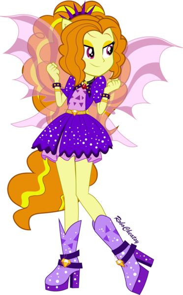 #1382566 - adagio dazzle, artist:robocheatsy, boots, clothes, dress, equestria girls, female, fin wings, fist, high heel boots, pendant, ponied up, rainbow rocks, safe, simple background, smiling, solo, sparkling, spikes, transparent background, vector - Derpibooru - My Little Pony: Friendship is Magic Imageboard Adagio Dazzle, Female Demons, Im Fabulous, My Little Pony Equestria, Rainbow Rocks, Equestria Girl, Girl Movies, Comic Art Girls, Sunset Shimmer