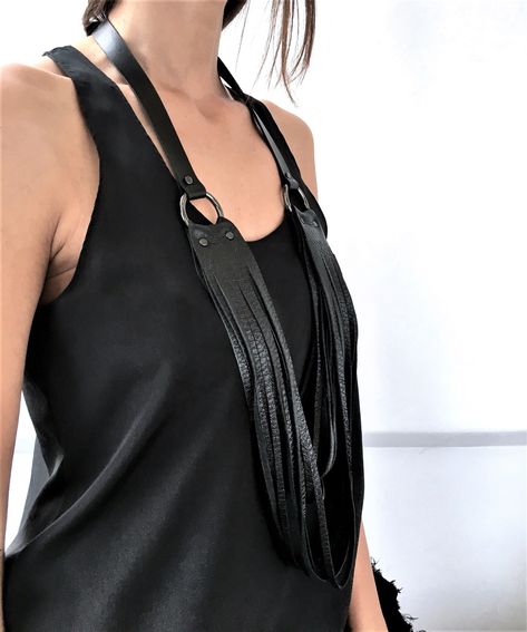 Leather Necklace, Statement Necklace For Women, Bib Necklace, Leather Jewelry, Mothers Day Gift, Statement Jewelry, Leather Gift Accesorios Dark, Leather Fringe Necklace, Elephant Charm Necklace, Steampunk Bracelet, Waterfall Necklace, Lucky Charm Necklace, Necklace Leather, Black Leather Bracelet, Elephant Necklace