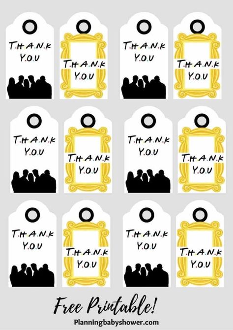 Friends Tv Show Printables Free, Staff Appreciation Friends Theme, Free Friends Printables, Friends Printables Free, Friends Themed Teacher Appreciation Week, Friends Teacher Appreciation Week, Friends Themed Baby Shower Ideas, Friends Party Theme Ideas, Friends Baby Shower Theme