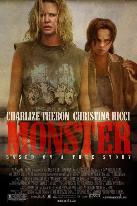 "Monster" movie poster, 2003. Aileen Wuornos, Cam Gigandet, Film Trailer, Viggo Mortensen, Movies Worth Watching, Septième Art, I Love Cinema, Head In The Clouds, Jesse James