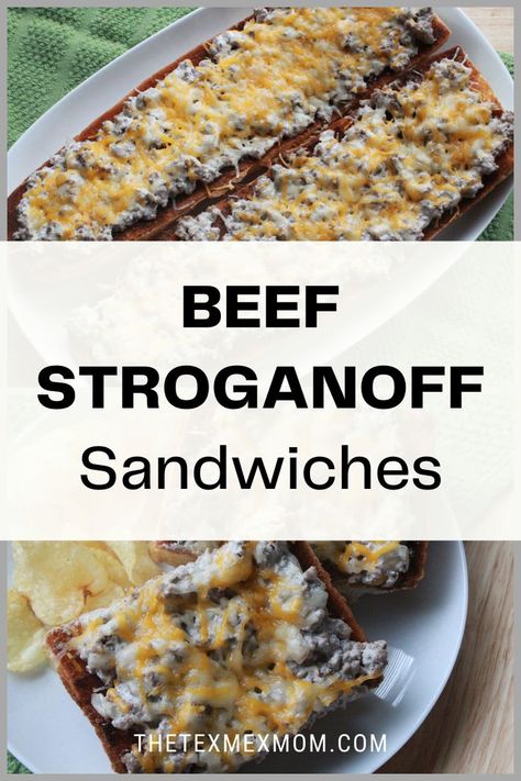 Stroganoff Sandwich Recipe, Beef Stroganoff Sandwich, Stroganoff Sandwich, Stroganoff Recipes, Recipe For Beef Stroganoff, Sandwich Night, Turkey Stroganoff, Beef Sandwich Recipes, Loose Meat Sandwiches