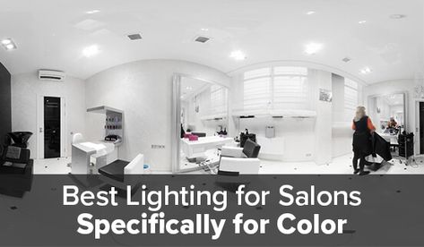 Best Lighting for Salons (Specifically for Color) | Rosy Salon Hair Salon Lighting Ideas Ceilings, Black Salon Lights, Best Salon Lighting, Salon Lighting Fixtures, Hair Salon Interior Lighting, Salon Station Lighting Ideas, Best Light Bulbs For Hair Salon, Hair Salon Lighting Ideas, Black Ceiling Hair Salon