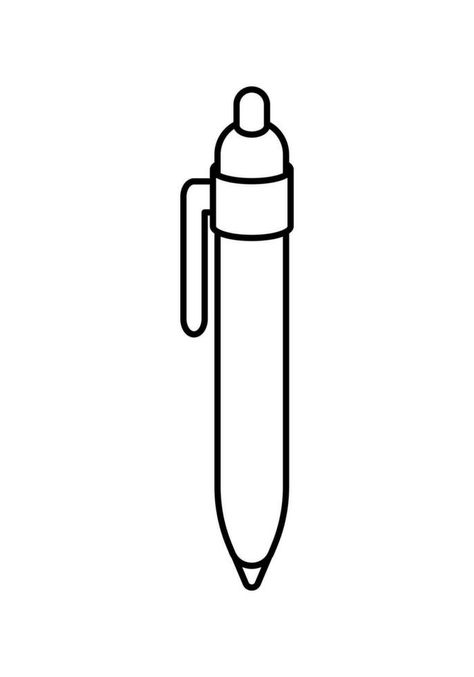 Isolated Pen Outline Vector Image. Clean and simple vector image featuring the outline of a pen a black line, isolated for versatile use. Pen Clipart, Outline Images, Clipart Black And White, Black Line, A Pen, Vector Clipart, A Black, Vector Images, Vector Free