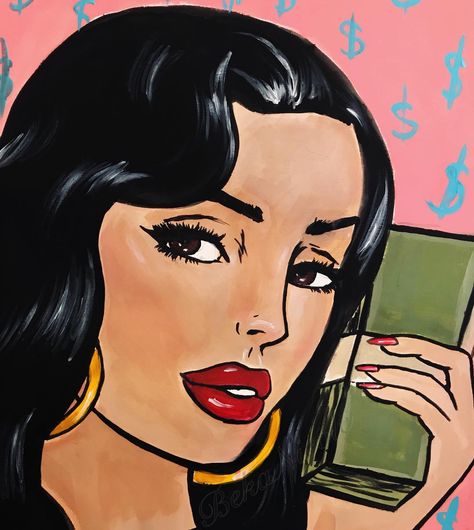 Beka Nicole on Instagram: “If you ain’t talkin money I don’t wanna talk 💸💰💸💰💸🤑🤑🤑” Hispanic Characters, Pfp Latina, Latina Cartoon Pfp, Pfp Purple, Latina Vibes, Latina Aesthetic, Latino Art, Cartoon Pfp, Characters Aesthetic