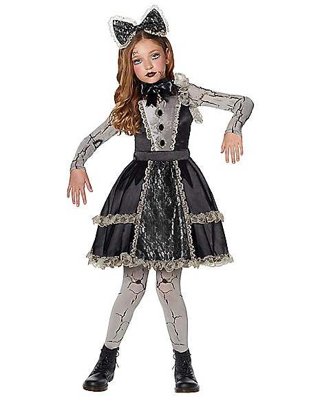 Kids Broken Doll Costume - The Signature Collection - Spirithalloween.com Broken Doll Halloween Costume, Scary Doll Costume, Creepy Doll Halloween Costume, Broken Doll Halloween, Creepy Doll Costume, Broken Doll Costume, Creepy Doll Halloween, Home Halloween Costumes, Halloween Kids Costumes Girls